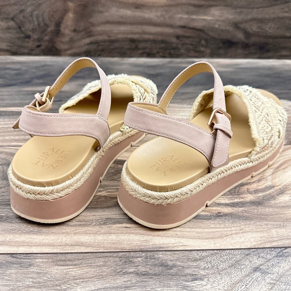 NIB Naturalizer Delaney 2 9M Woven Ankle Strap Comfort Platform Sandal Natural - Picture 7 of 12